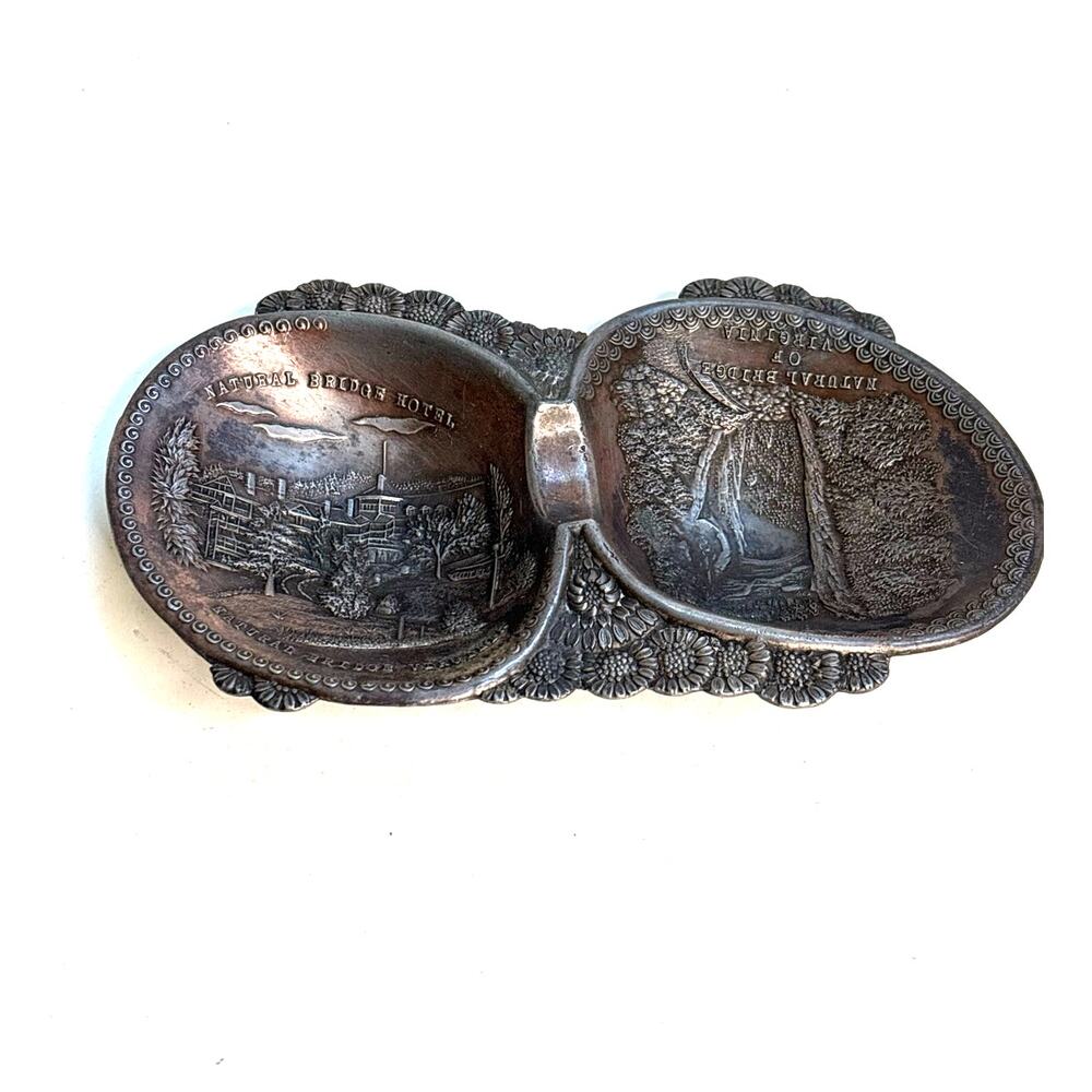 Mid Century Metal Ashtray Made in Occupied Japan Natural Bridge VA Souvenir